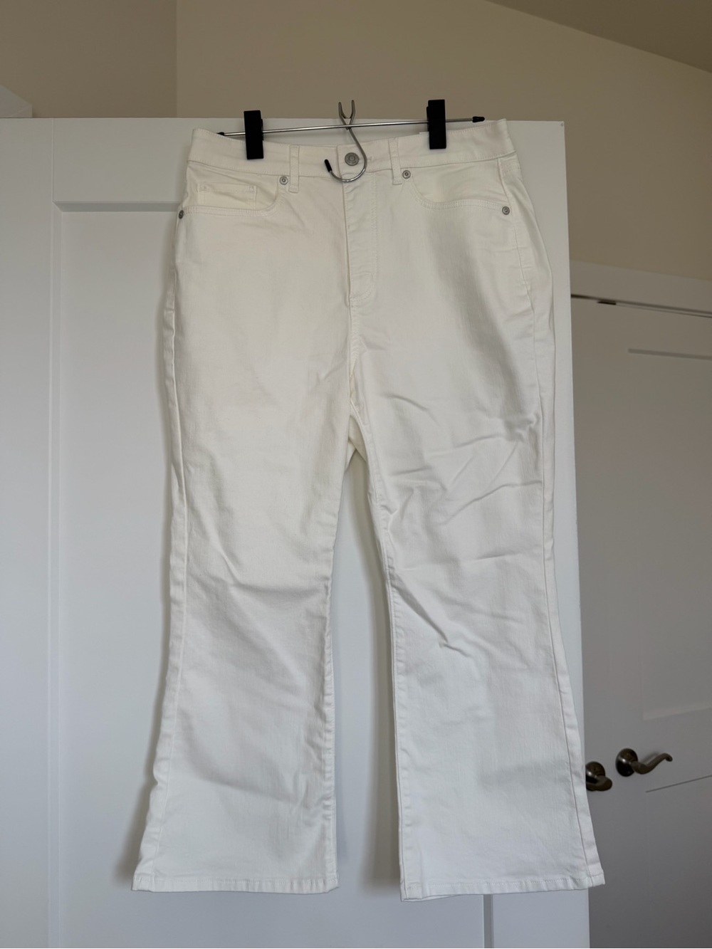 LOFT Cream Flared Jeans